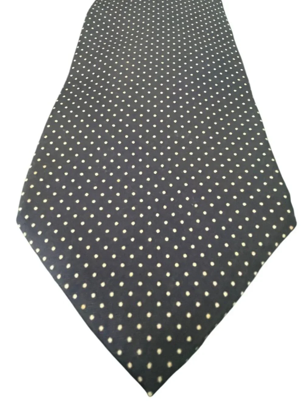 Claybrooke Navy Blue Polka Dot 100% Silk Handmade Mens Tie